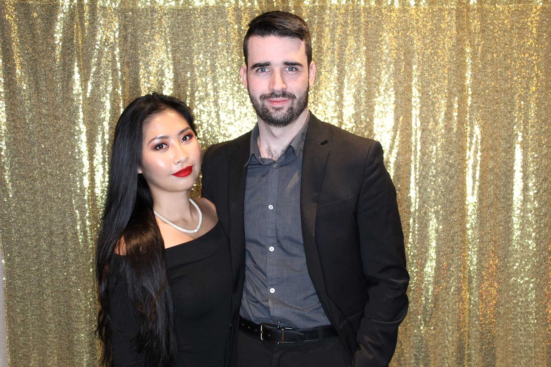 lovely couple at the wedding photo booth rental